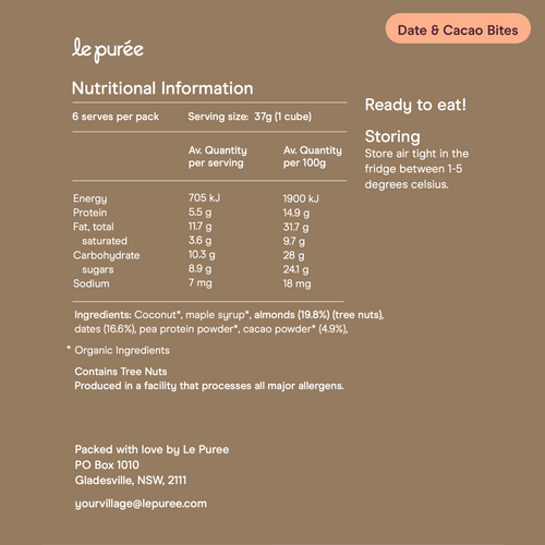 NEW! Snack Bites: Cacao, Date & Coconut (6 pack)