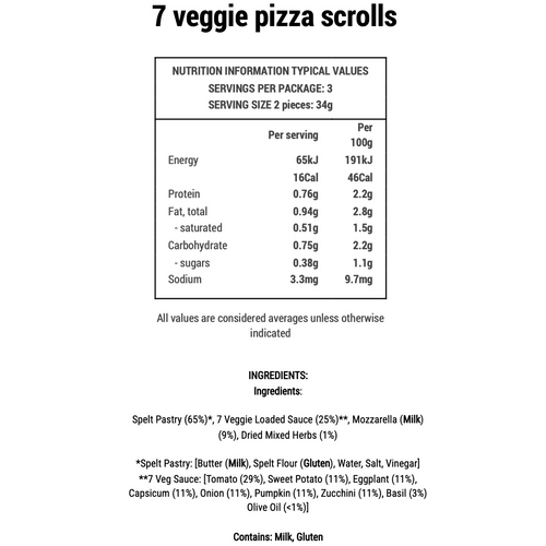 7 Veggie Sauce Pizza Scrolls