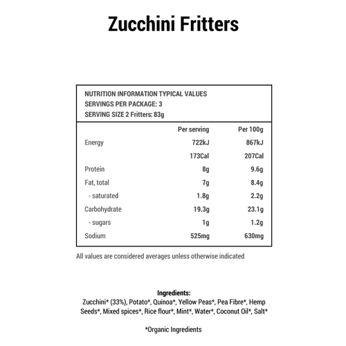 Organic Zucchini Fritters