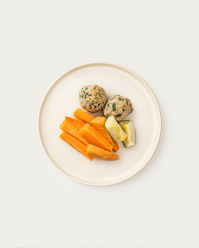 Chicken and Spinach Meatballs with Veggies