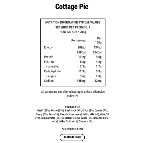 Grass-fed Beef Cottage Pie