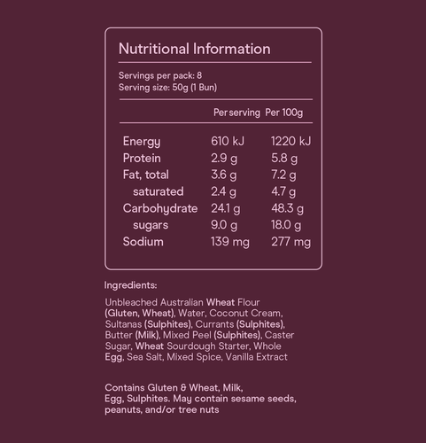 Mini Sourdough Hot Cross Buns (8 Pack)