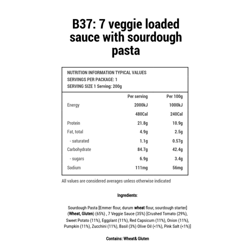 Sourdough Pasta & 7 Veg Sauce