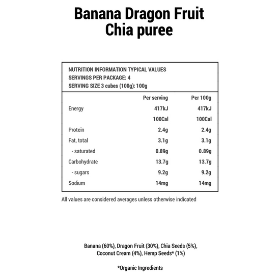 Le Puree AU Banana Dragon Fruit Chia